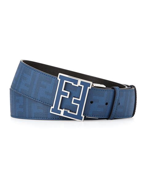 fendi zucca college belt blue|Men's Designer Belts in Leather, Fabric, Metal .